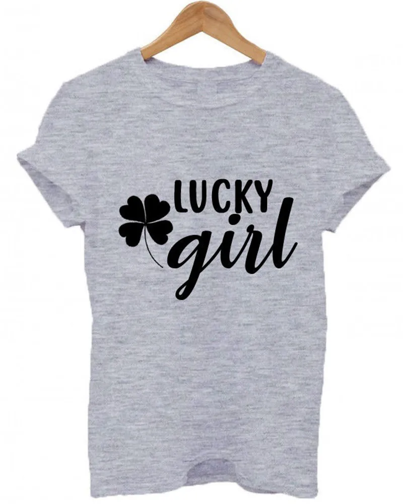 LUCKY GIRL/LUCKY BOY футболки с логотипом парные девушки Веселый комплект футболка Прямая