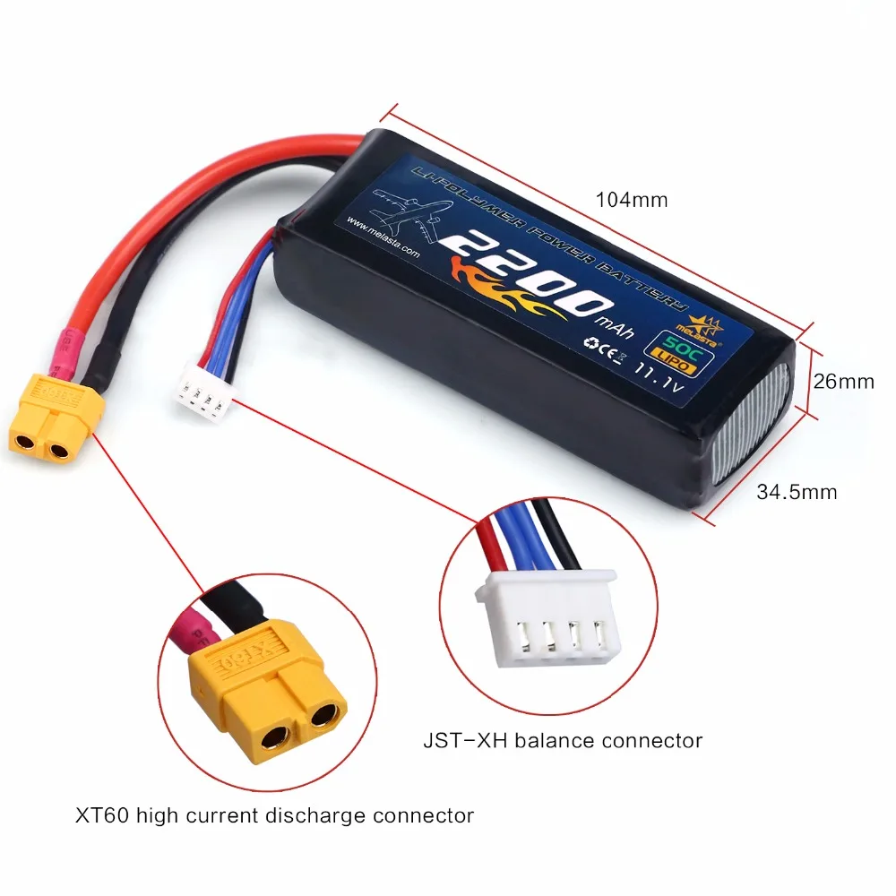 Melasta 3S 2200mAh 11 1 V 50C софтбокс LiPo аккумулятор с штепсельной вилкой XT60 для RC гоночных