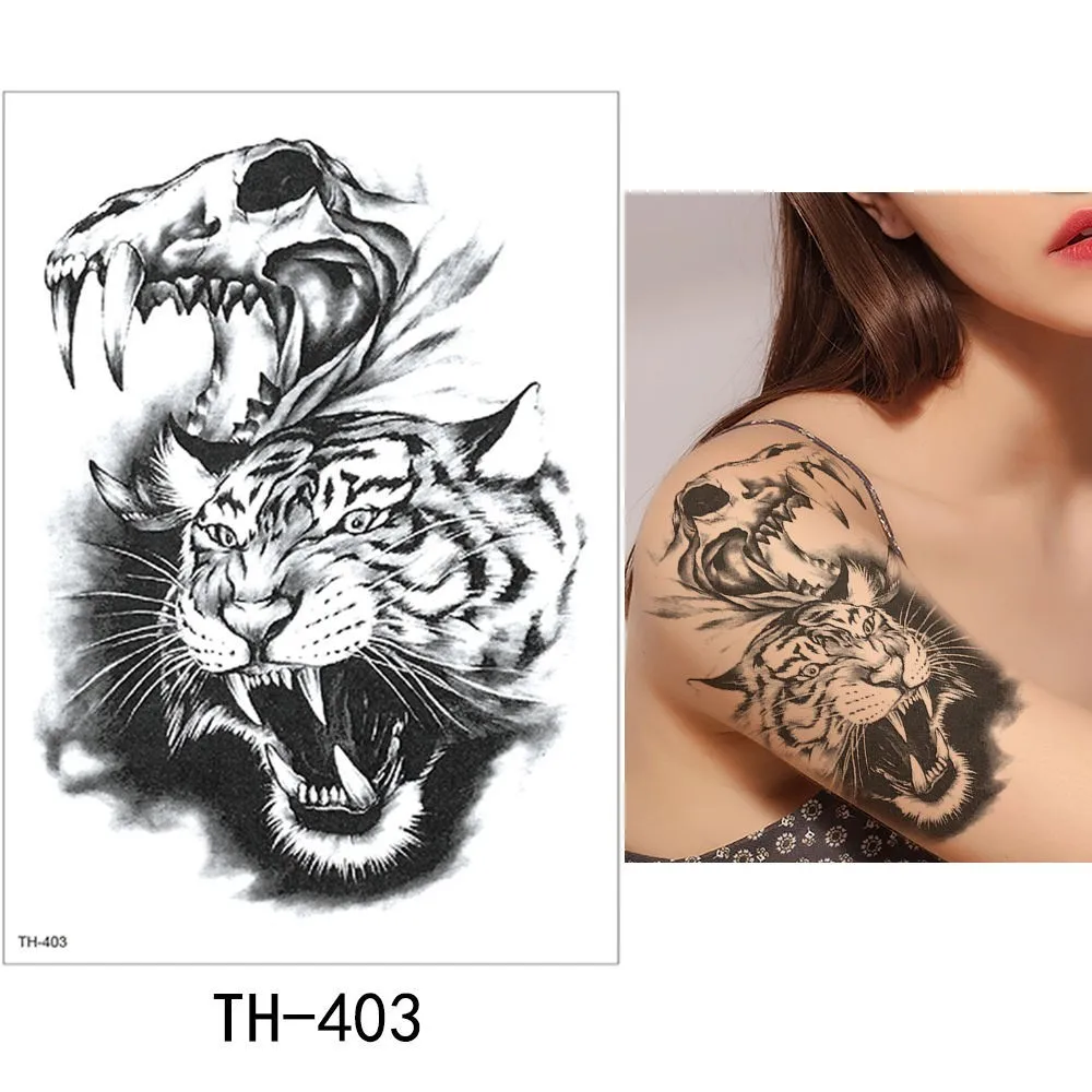 TH-403 Glaryyears 1 лист, временная татуировка, наклейка, модная Татуировка, Лев, флеш-тату, водонепроницаемый, маленькое боди-арт, для мужчин и женщин, TH Link 10 - Цвет: TH-403
