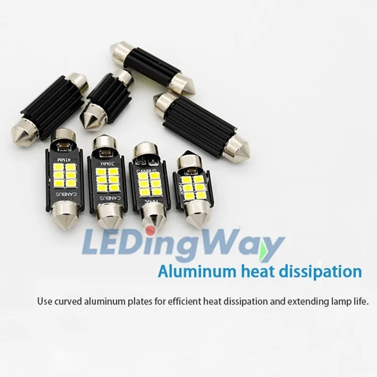 Гирлянда 31 мм 36 мм/39 мм/41 мм светодиодный лампочки CANBUS C5W 6 SMD 3030 белый для межкомнатных дверей лампа потолочный плафон чтениt дорожной карты светло-2 шт