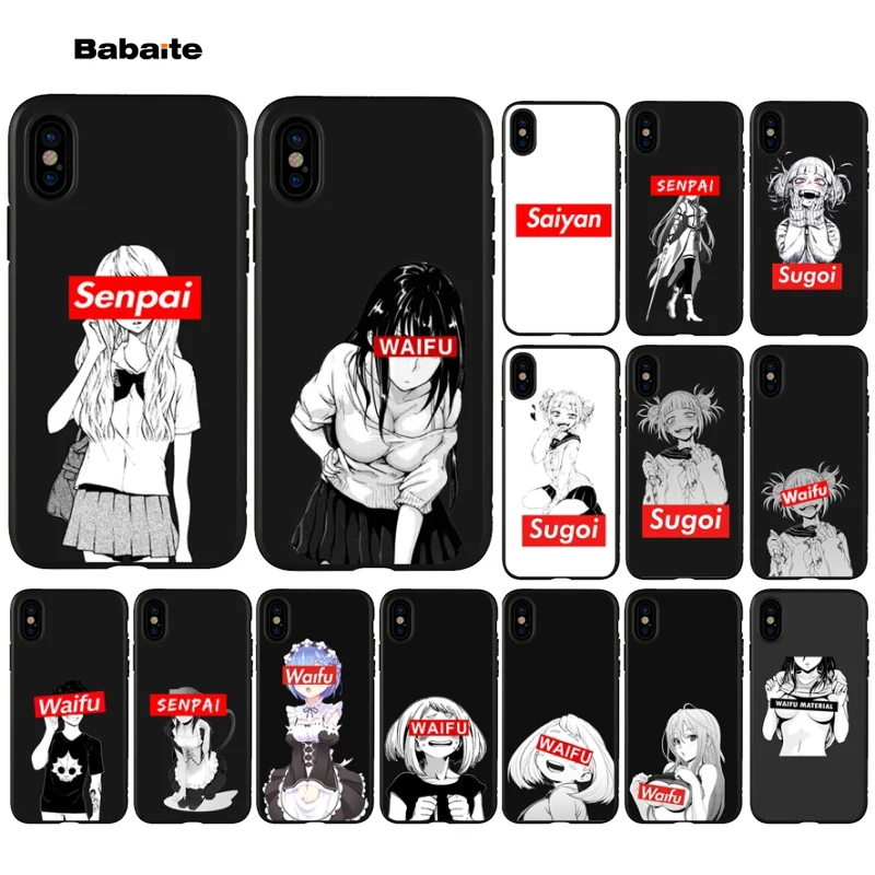 Высококачественный чехол для телефона Babaite Sugoi Senpai Anime Waifu iPhone 7 6 6S 8 Plus 5 5S SE XR X XS