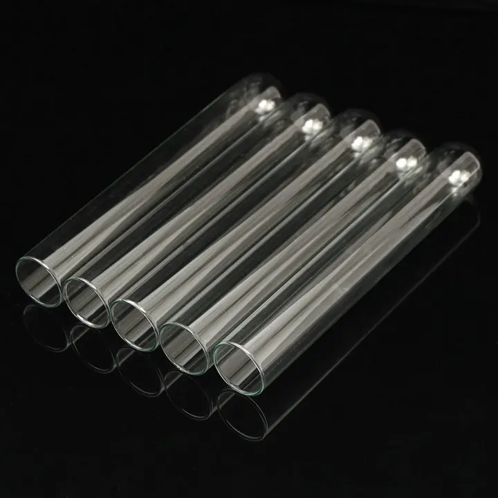 

4 шт./лот прозрачные стеклянные пробирки с круглым дном для школы/лаборатории стеклянная посуда длина 180/200/300 мм