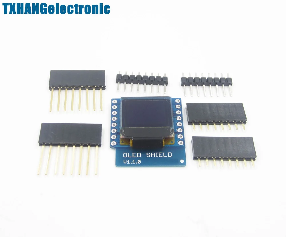 OLED щит для WeMos D1 mini 0 66 &quotдюймов 64X48 IIC I2C совместимого ЖК экрана Arduino|shield for arduino|d1