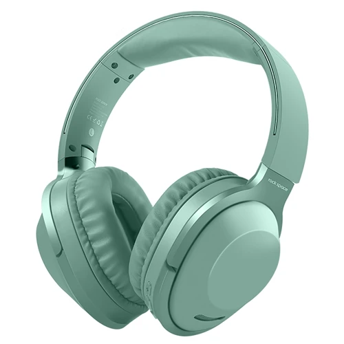 ROCK беспроводные наушники Bluetooth гарнитура складные наушники регулируемые наушники с микрофоном для ПК мобильного телефона Mp3 - Цвет: Green
