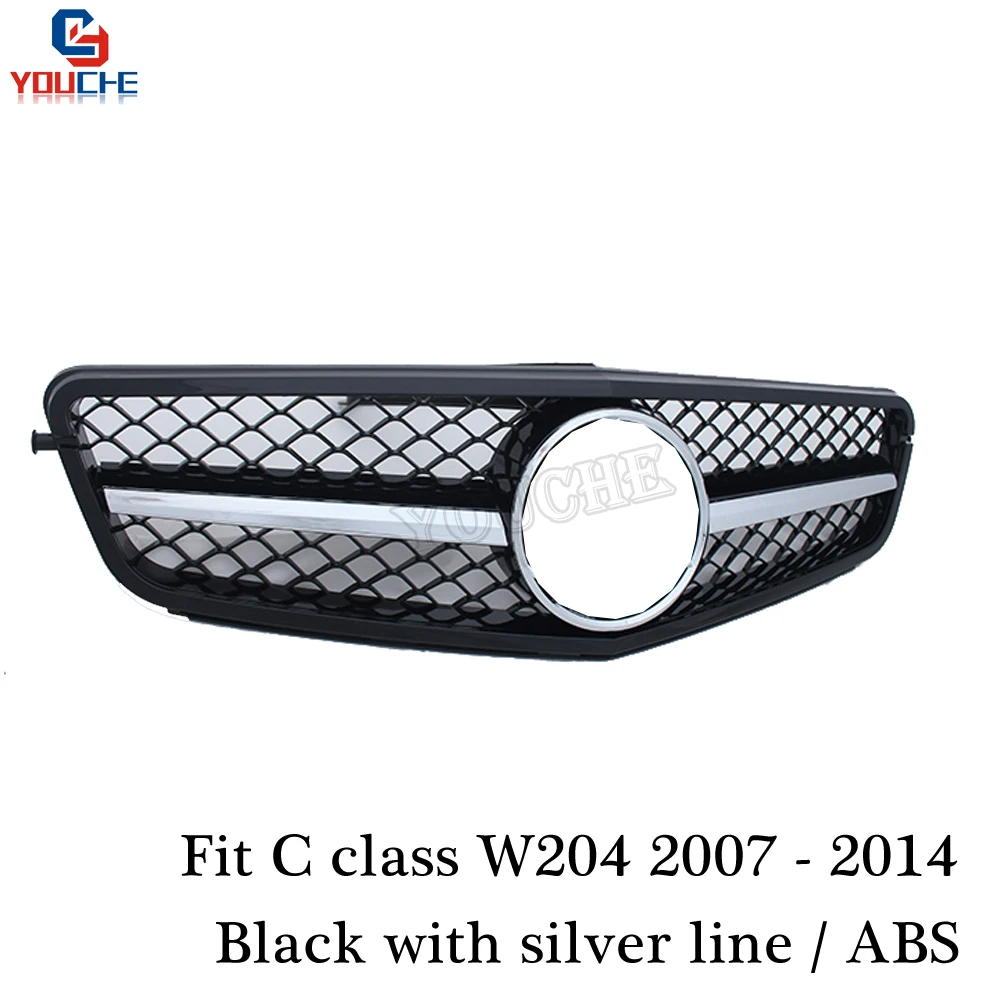 Решетка переднего бампера W204 для Mercedes C Class 2007 2014 C180 C220 C250 C300 C350 передняя решетка с