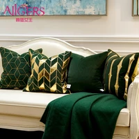 avigers luxury green gold cushion covers decorative pillow cases applique throw pillowcases 45 x 45 50 x 50 cushion for sofa