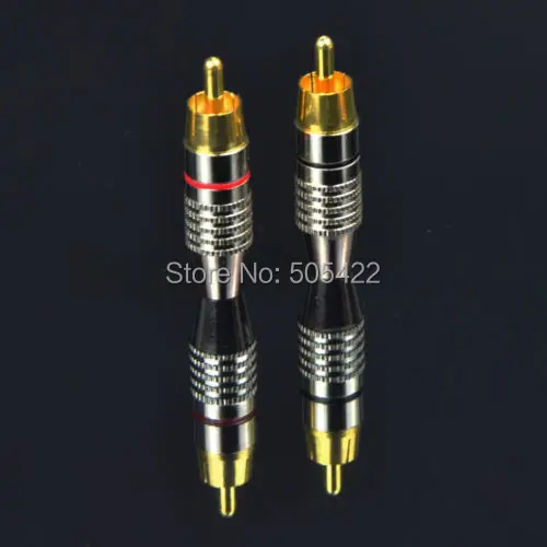 

DHL OR FEDEX Shipping Gold plated RCA male plug Solderless audio video speaker adapter gold connector