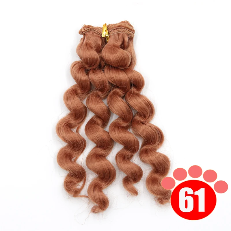 colour 61 Msiredoll bjd парик аксессуары 1 шт. 15*100 см волосы куклы для 1/3 1/4 1/6 1/12 вьющиеся кукольные волосы bjd парик diy - Цвет: colour 61