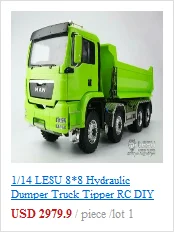 1/14 LESU 8*8 гидравлический самосвал RC DIY Tmy MAN модель без радио ESC без покраски THZH0199