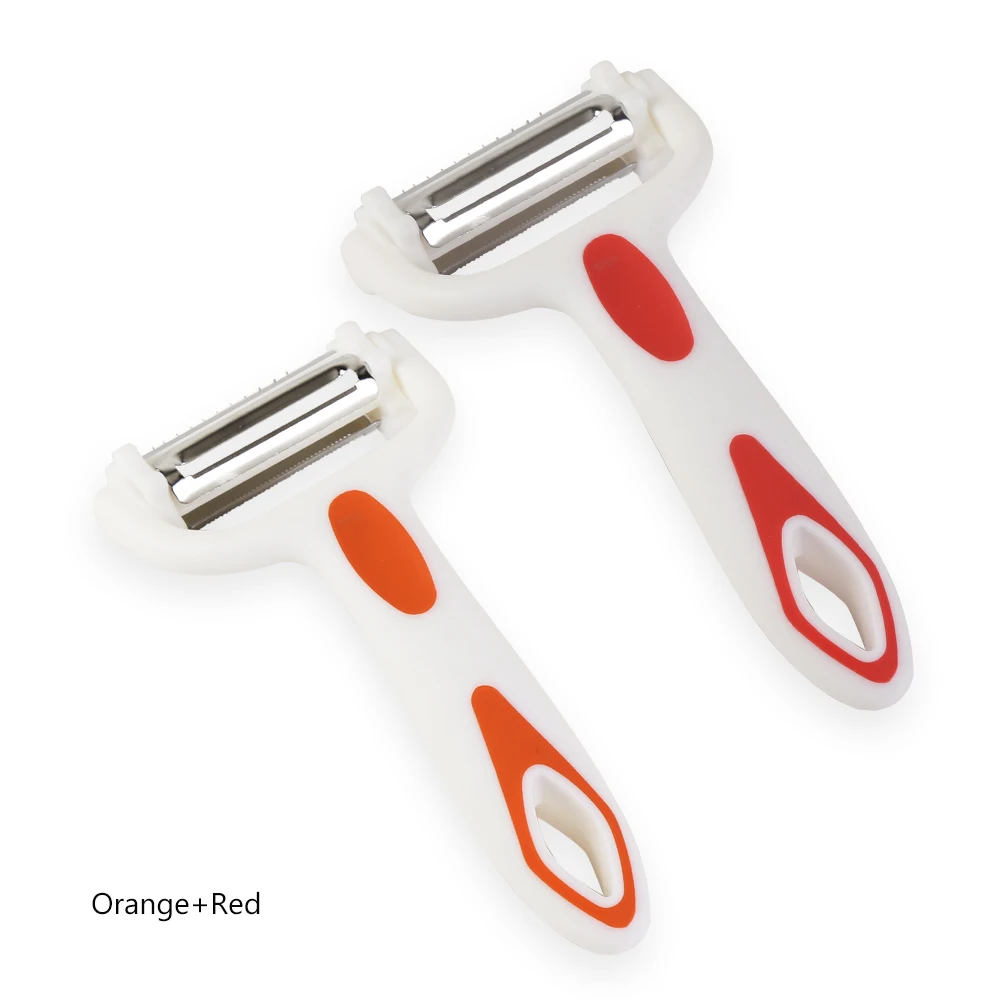 Red Orange Овощечистка многофункциональное вращающееся лезвие из нержавеющей стали резак для картофеля резак для фруктов и овощей Кухонные гаджеты - Цвет: Red Orange