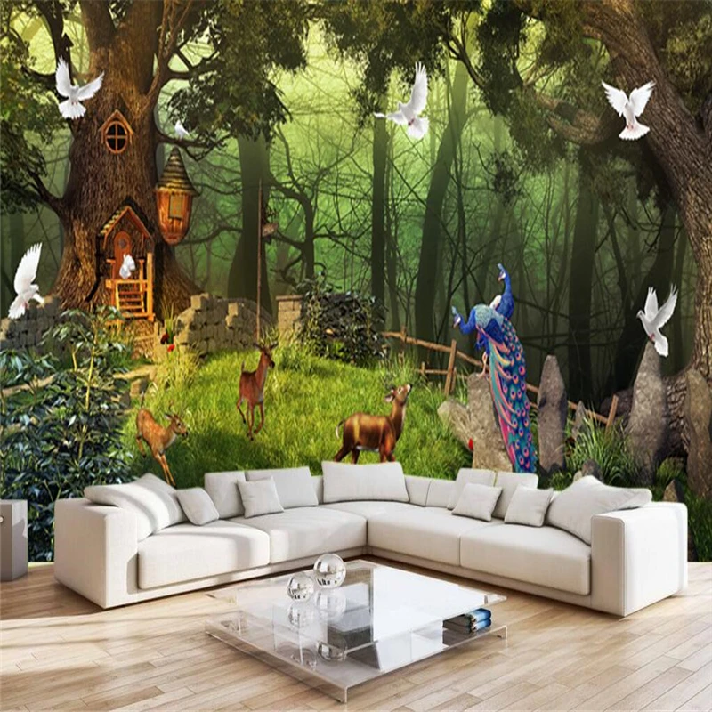 3d обои beibehang на заказ волшебный лес фотообои для гостиной диванов спальни ТВ