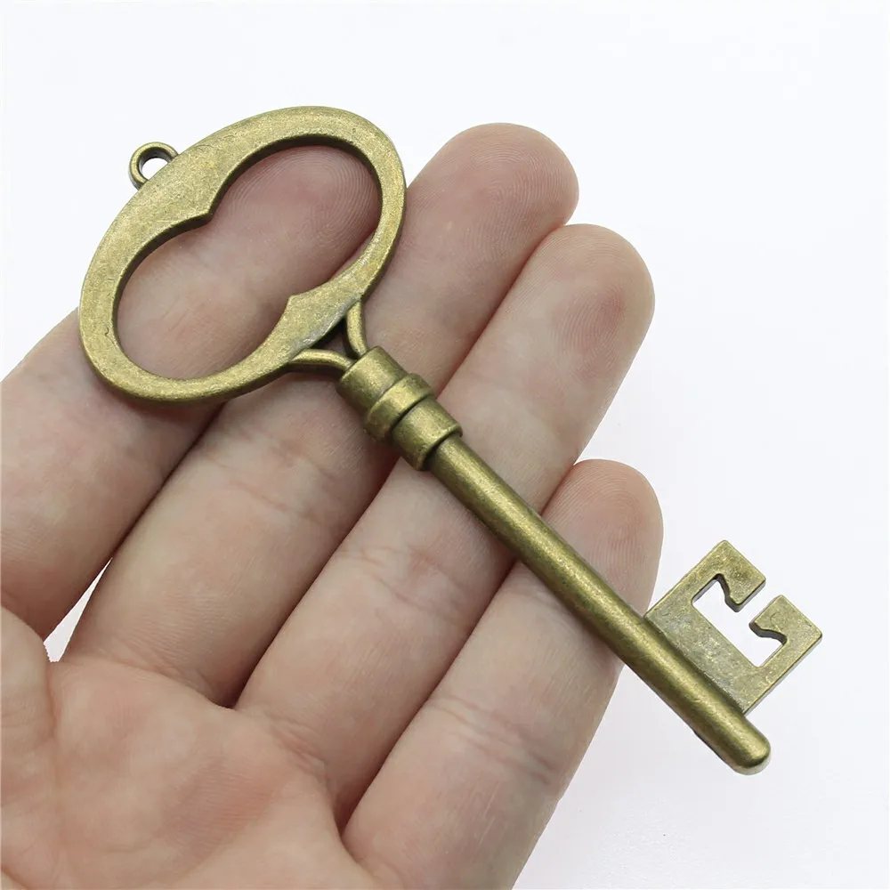 Амулеты большой ключ Diy ювелирных изделий 3 шт./лот античная бронза покрытием 7