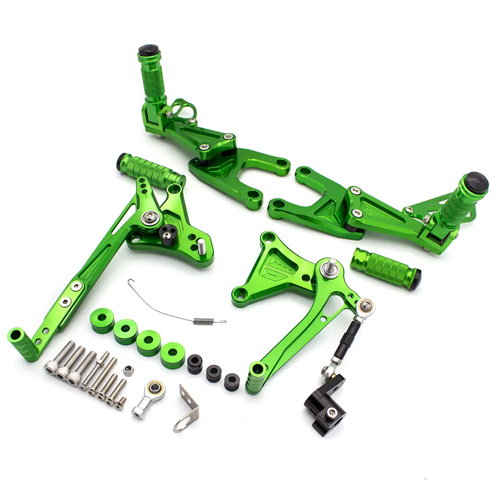 Зеленый CNC Verstelbare Rearsets Achter набор мотоциклистов подножка Moto Pedaal педаль для Benelli TNT125 TNT 125 - Цвет: Зеленый