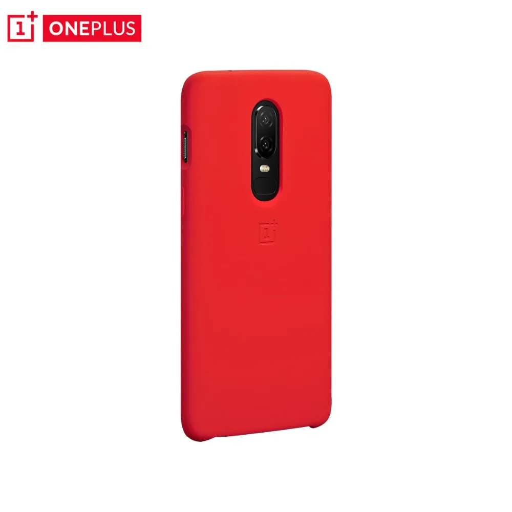 Оригинальный силиконовый защитный чехол OnePlus 6 красный натуральный Oneplus6 силикон +