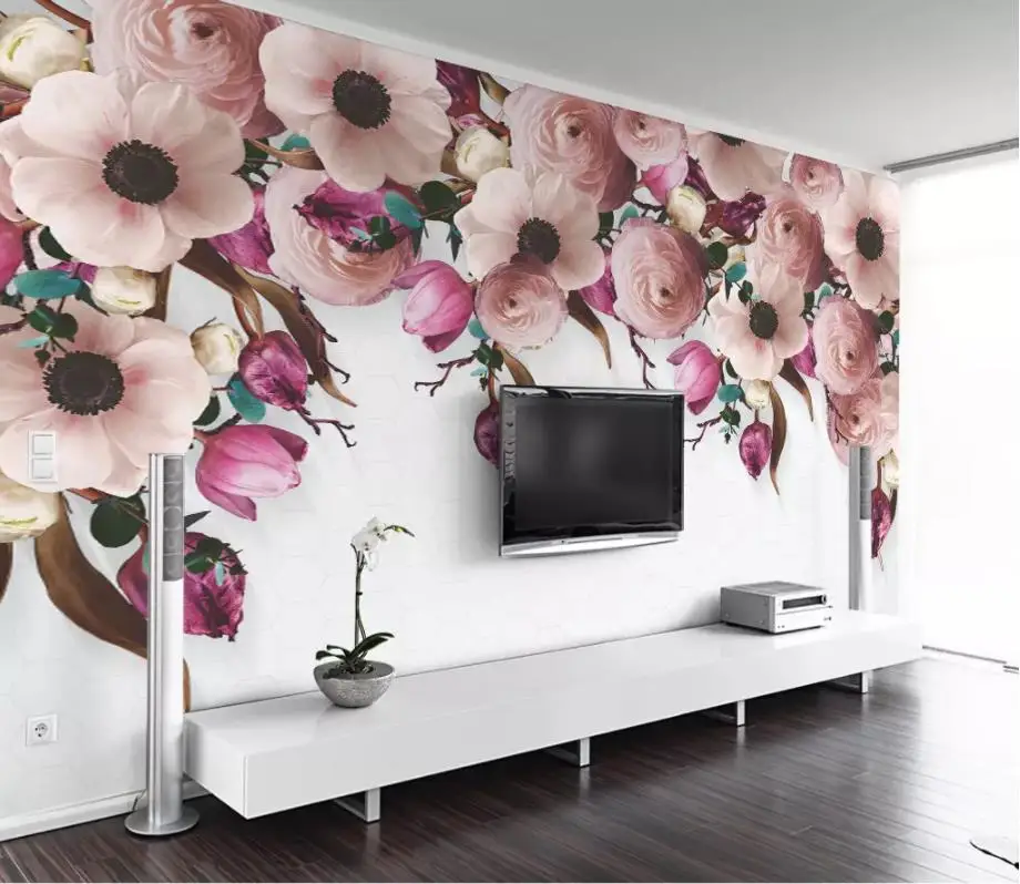 

Настенные 3d обои на заказ, настенные фрески с рисунком розы, домашний декор, фоновые Настенные обои для гостиной, спальни, улучшения дома
