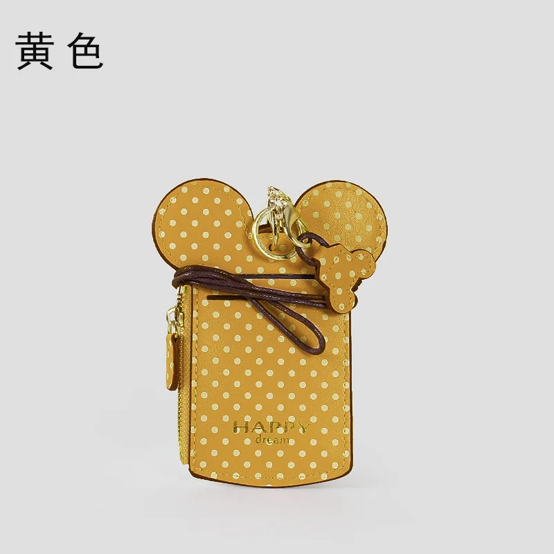 Disney мультфильм сумка ID пакет для хранения держатель карты Чехол кошелек Микки монета брелок Подвеска карта доступа сумка для сертификата - Цвет: Темно-серый