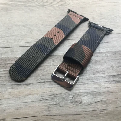 Черный Ремешок для часов Correa Apple Watch 4 Band 42 мм 44 мм камуфляжные нейлоновые НАТО ремешок для спортивных часов 38 мм 40 мм ремешки для часов iwatch браслет серии 4 3 2 1 - Цвет ремешка: Черный