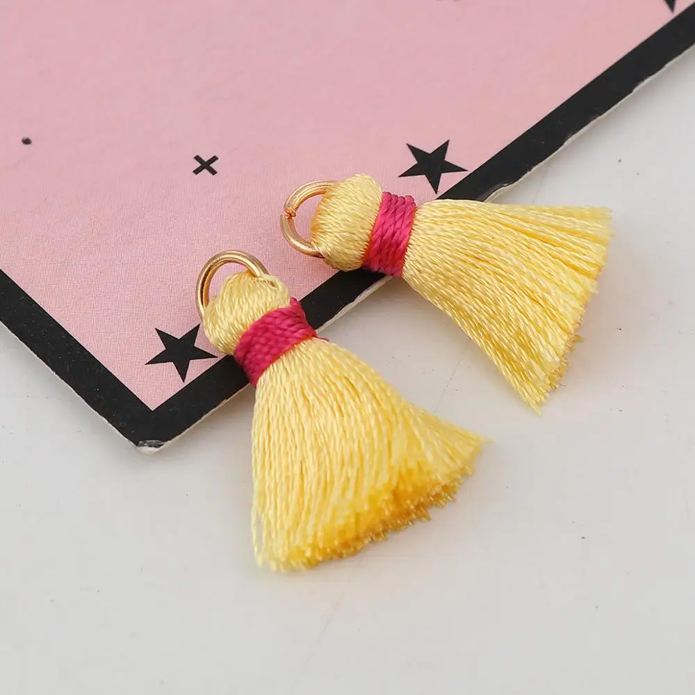 Doreenbeads Rayon Tassel Charms Multi color 7/8"l- 7/8"long 10 PCs For Diy Jewelry DIY Bracelet Necklace Earring Accessories