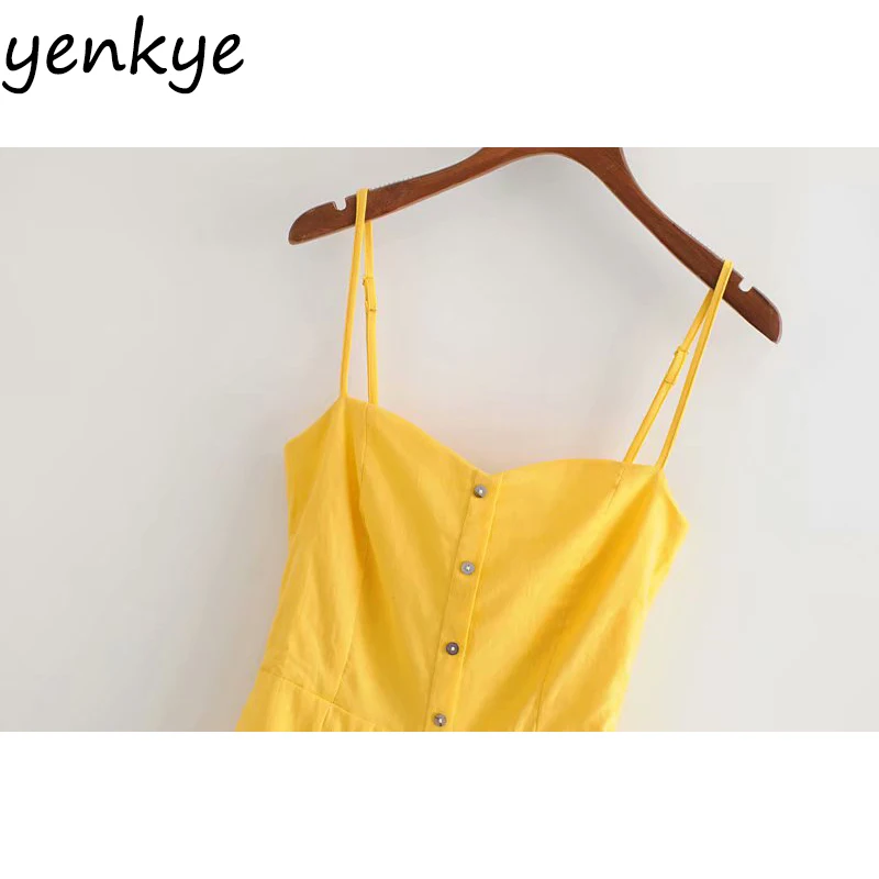Лето 2018 желтый белье женские комбинезон Lady Sexy спинки Узлы без рукавов Слинг
