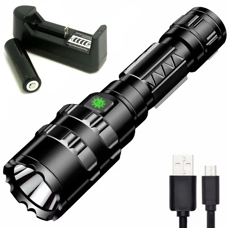 With battery charger TinhoFire L2 5 Режимов 1600 люмен USB Перезаряжаемый водонепроницаемый уличный охотничий светодиодный светильник 18650 переносная на длинное расстояние светильник - Испускаемый цвет: With battery charger