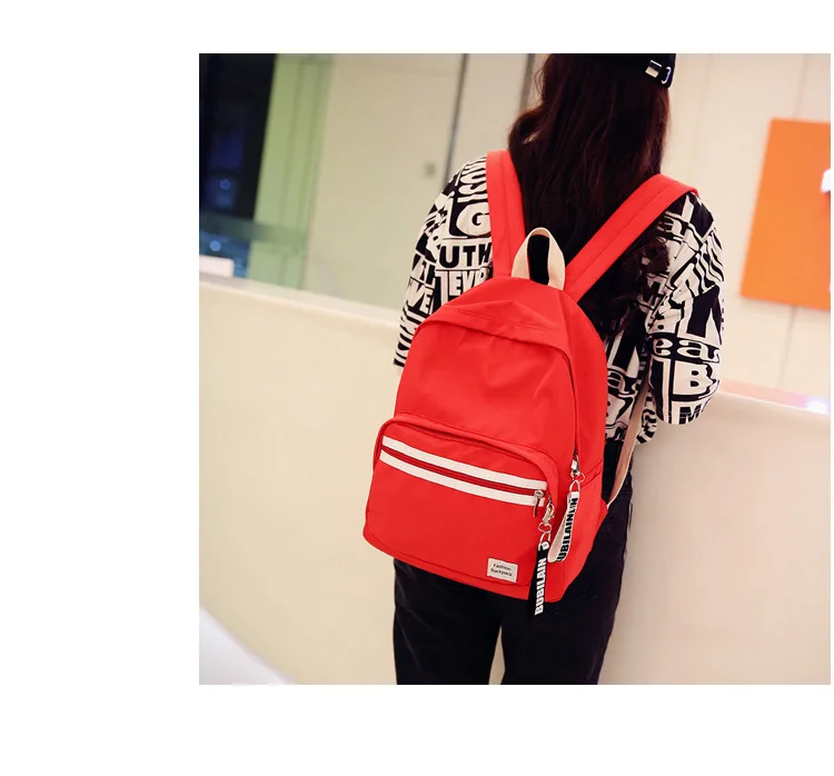 Японский Харадзюку сплошной цвет ulzzang backbag дикая кисть уличная Студенческая сумка стример женский рюкзак