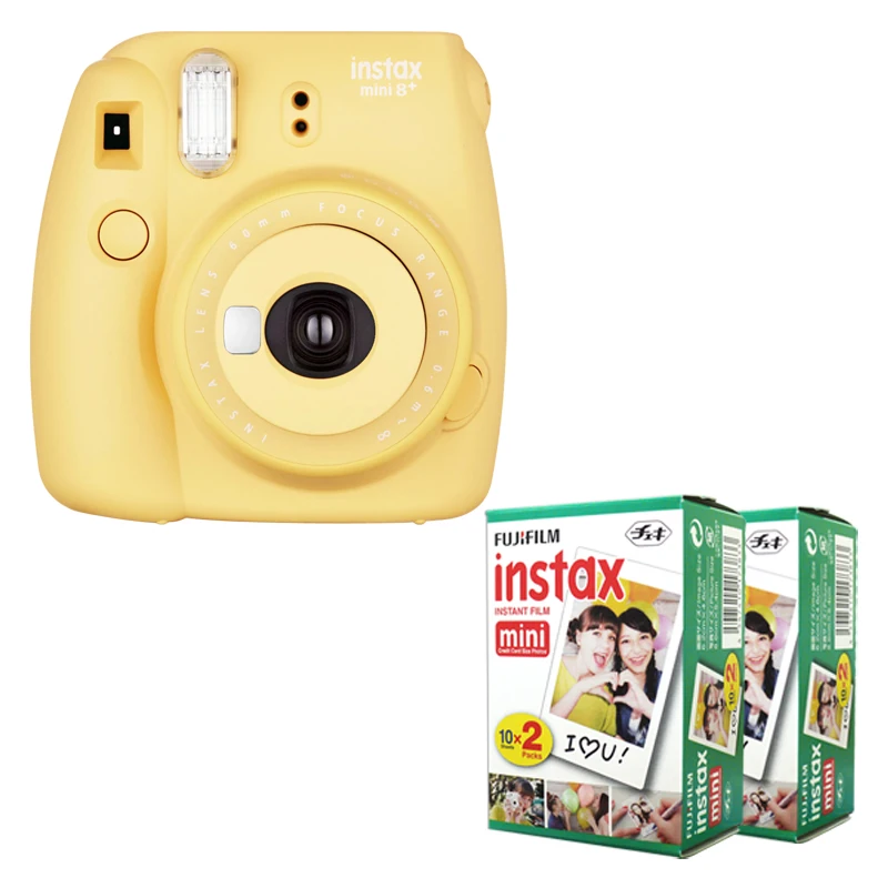 Fujifilm Instax Mini 8 Plus Camera Honey + Fuji Instant 40 Film White Edge Photo Picture Plain | Электроника