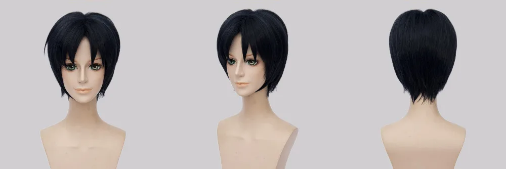 Heat Resistant Anime IDOLiSH7 Iori Izumi Short Mixed Black Blue Costume Full Lace Cosplay Wig +Free CAP |