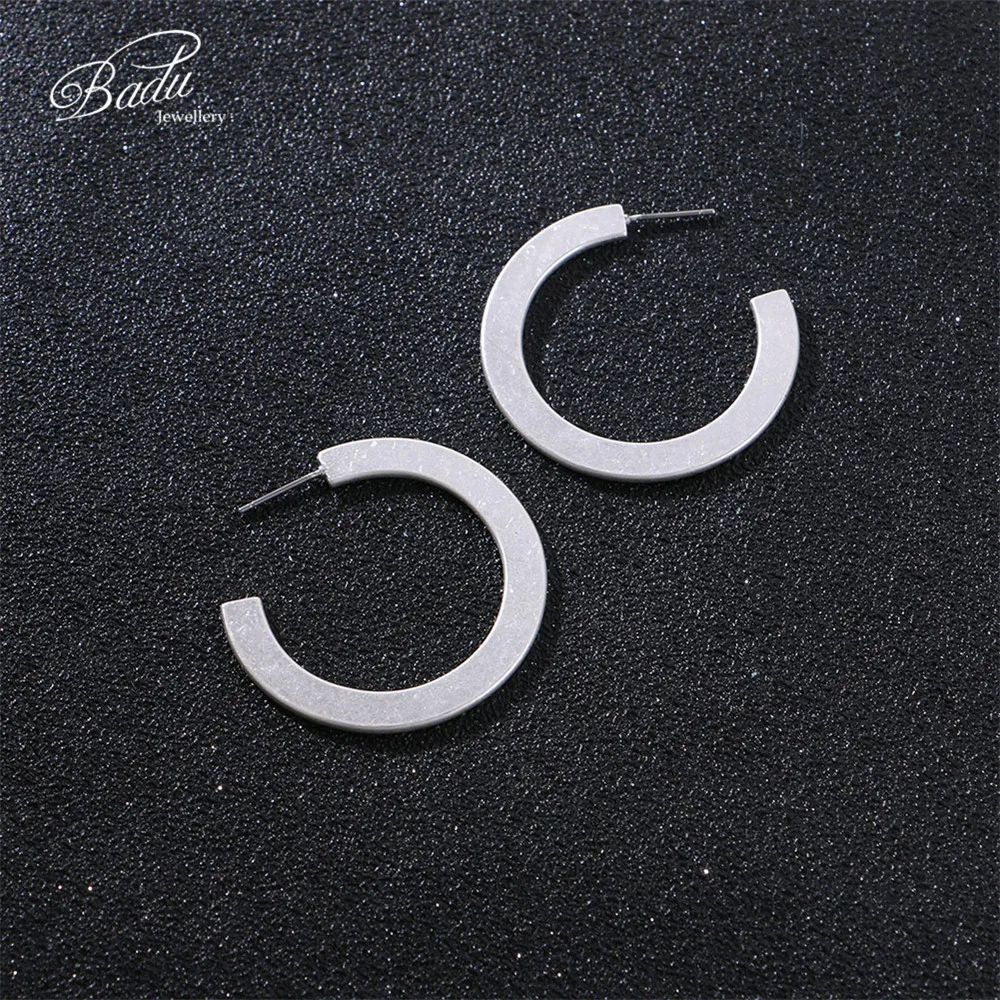 Badu Round Stud Earring Golden Punk Vintage Retro Style Jewelry Women Fashion Frosted Gold Studs Wholesale | Украшения и