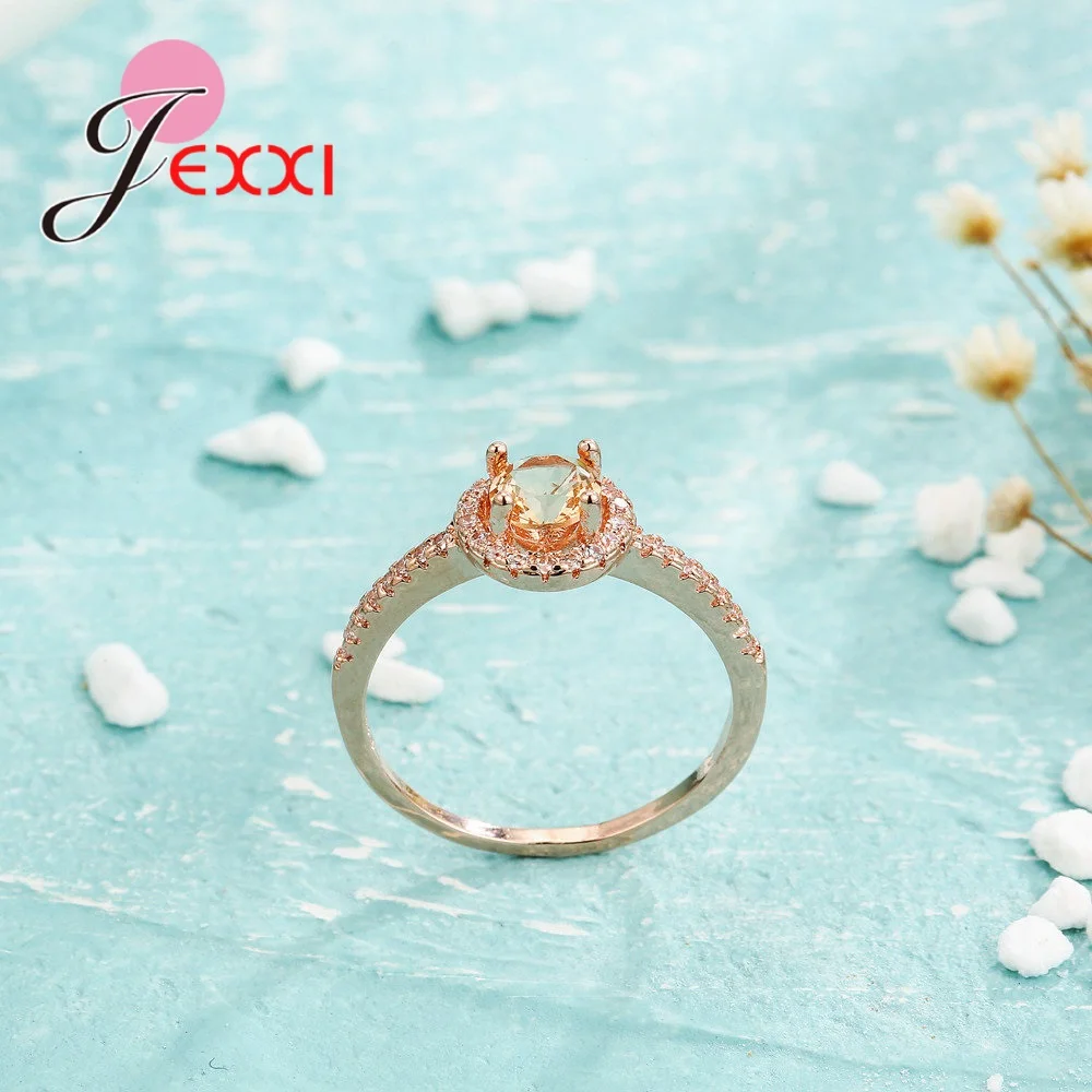 Fashion Trendy Rose Gold Finger Ring Anel Fine Female Party Jewelry Micro Pave Crystal Size 6-10 Wholesale Free Shipping | Украшения и