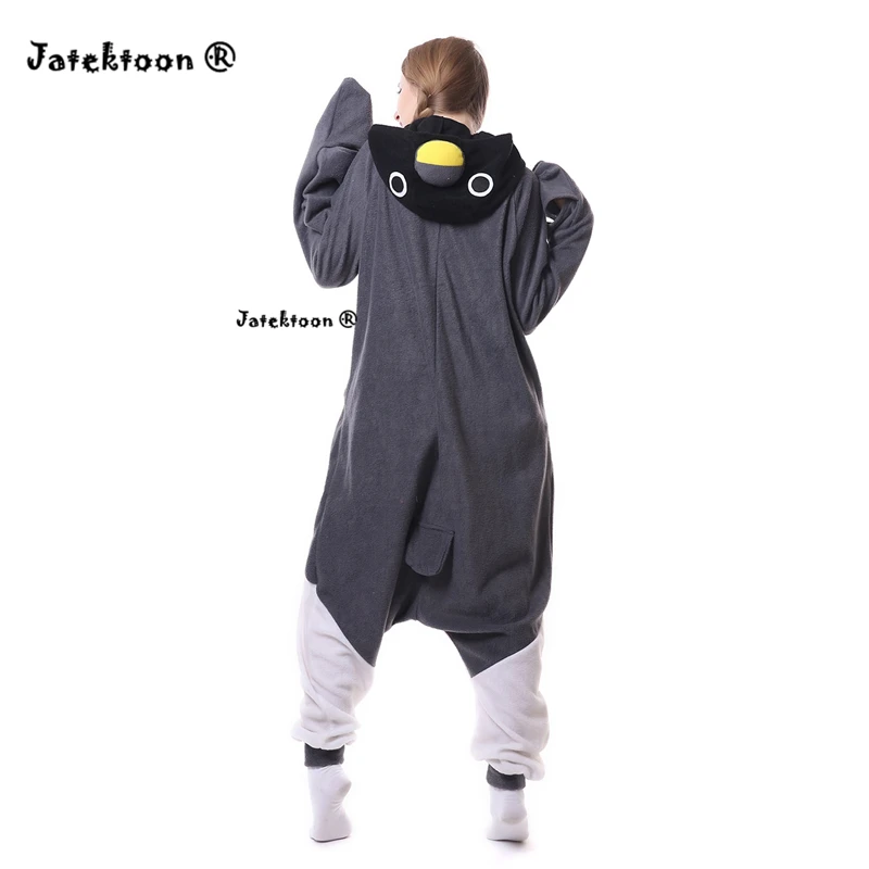 Cute New Winter Anime Pajamas Adult Animal Grey Penguin With Gloves Cosplay Sleepwear Costume Unisex Nightwear |