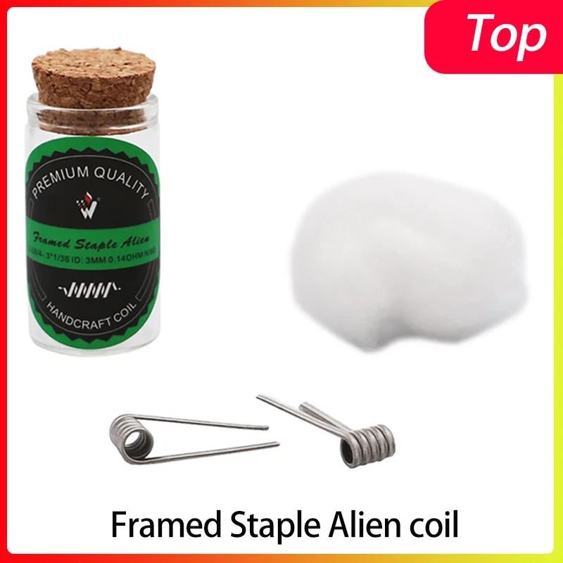 Vape coil VIVISMOKE ручная работа Штапельная Alien 2 28/4 . 3*1/36 (3 мм) 0 14 Ом хлопок для DIY rta rda