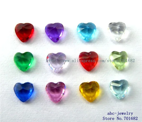 Оптовая продажа шт. разноцветные камни 5 мм в форме сердца для дня рождения