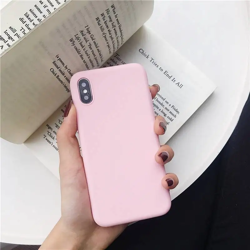 Роскошный чехол Esamday для телефона iPhone 7 6 6s 8 X Plus XR XS Max простой однотонный мягкий из