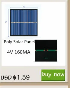 Whole sale Min Solar panel 0.5V 1V 2V 3V 4V 5V 80MA 100MA 120MA 130MA 160MA Solar Cell For diy Solar charger