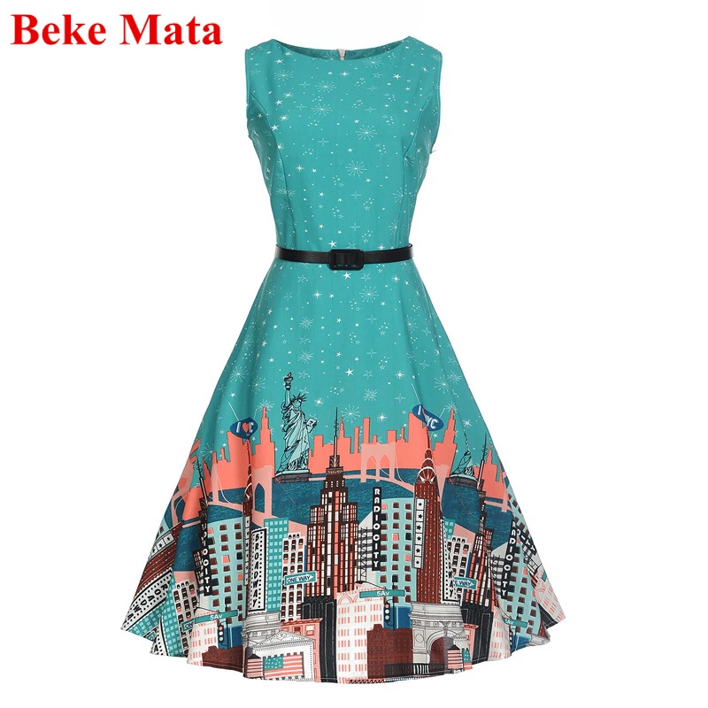 BEKE MATA/платья для мамы и дочки; сезон весна; коллекция года; Семейный комплект с принтом в стиле ретро; одежда для мамы и дочки без рукавов; одежда для всей семьи