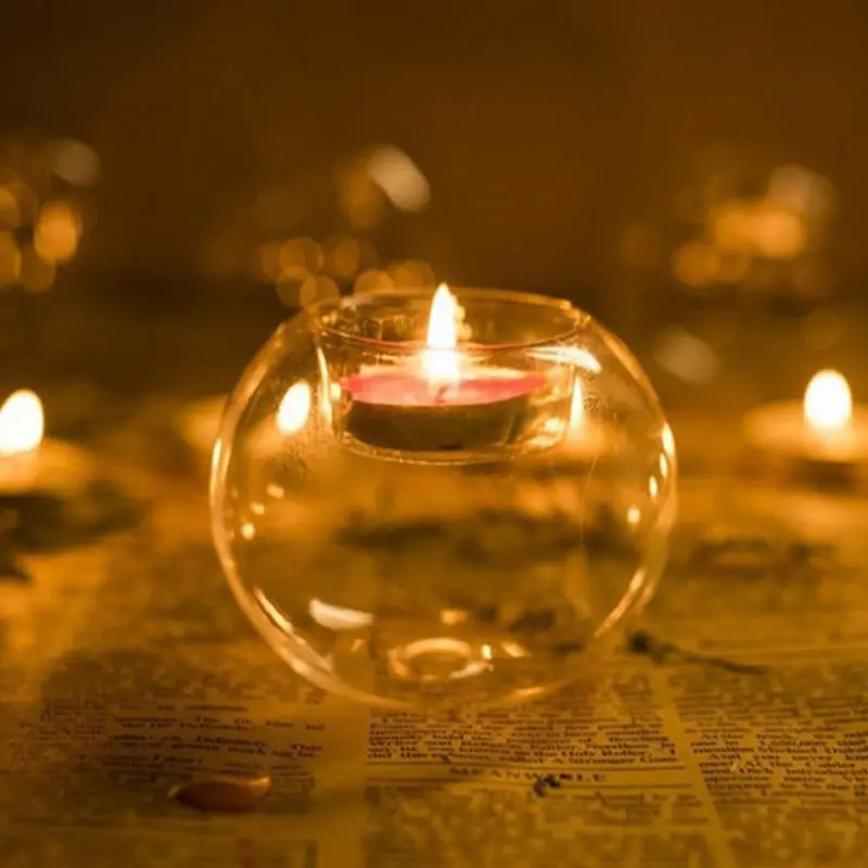 Круглый полый хрустальный стеклянный подсвечник свадебная фотография для