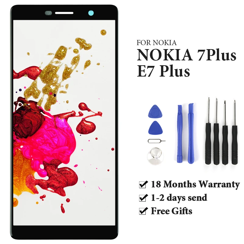 

For Nokia 7 Plus E7 Plus LCD Touch Screen 6'' Black TA-1062 TA-1046 TA-1055 No Dead Pixel Display Digitizer Spare Parts