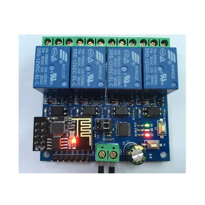 DC 12 В ESP8266& ESP-01 Wi-Fi релейный модуль четыре канала для умного дома интеллектуальная мебель