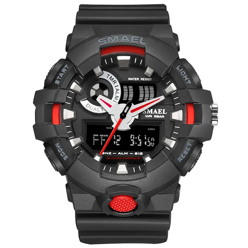

SMAEL Brand Design Men's Sports Watch Electronic Quartz Analog Clock Waterproof LED Military Digital Watches Relogio Masculino