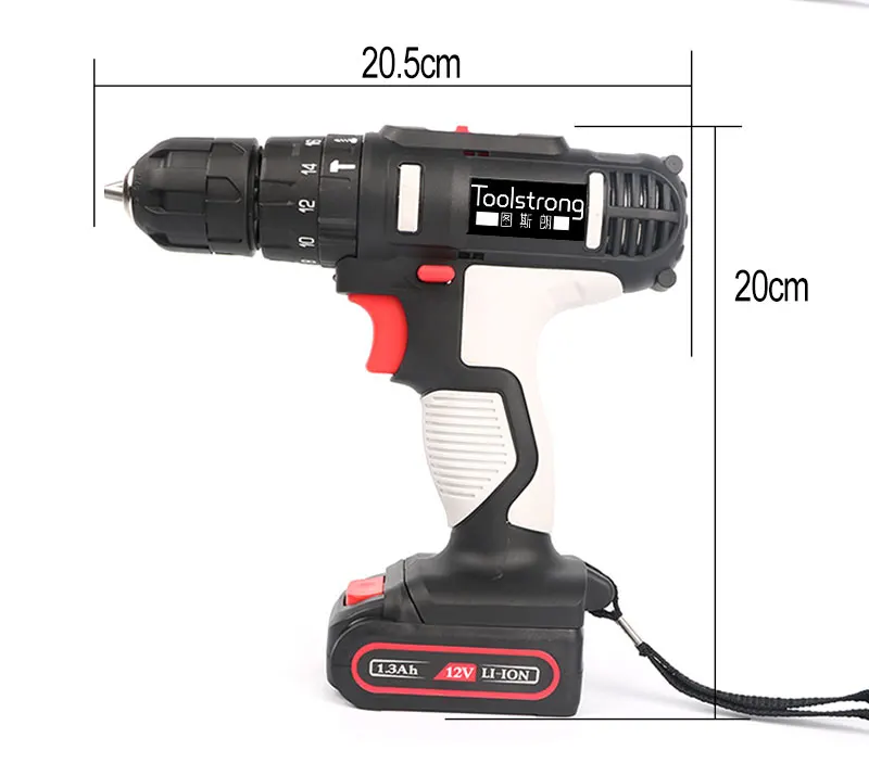Toolstrong 12V 20N. М DC мобильное Мощность литий-ионный Батарея Аккумуляторная дрель Мощность Ударная дрель мини furadeira TSL-1504B