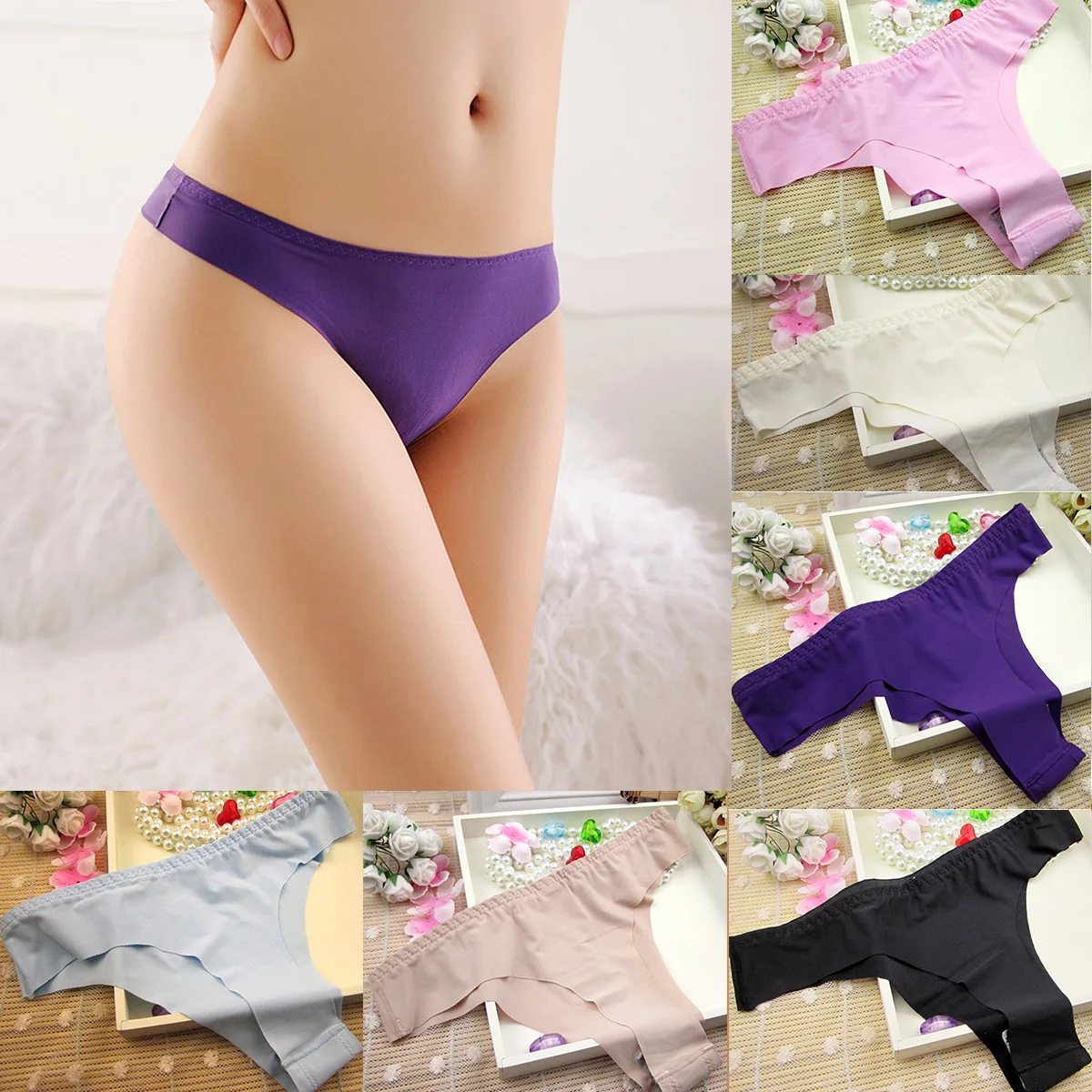Невидимые Бесшовные трусы нижнее белье женские трусики стринги Нижнее Интимные
