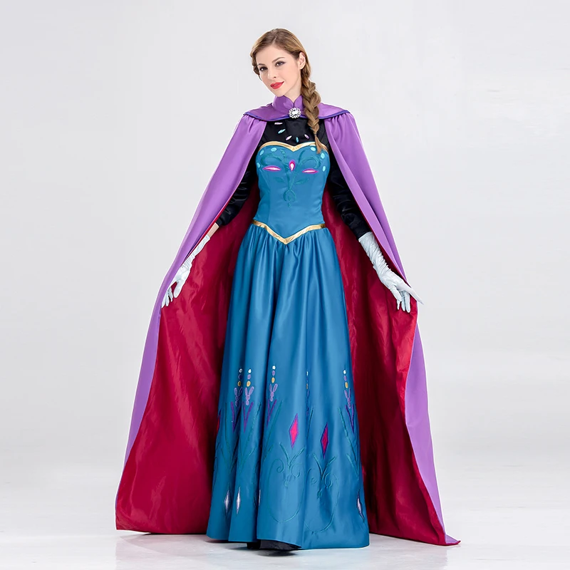 VASHEJIANG Роскошные принцессы queen Анна/костюм Эльзы взрослых Для женщин Анны костюм