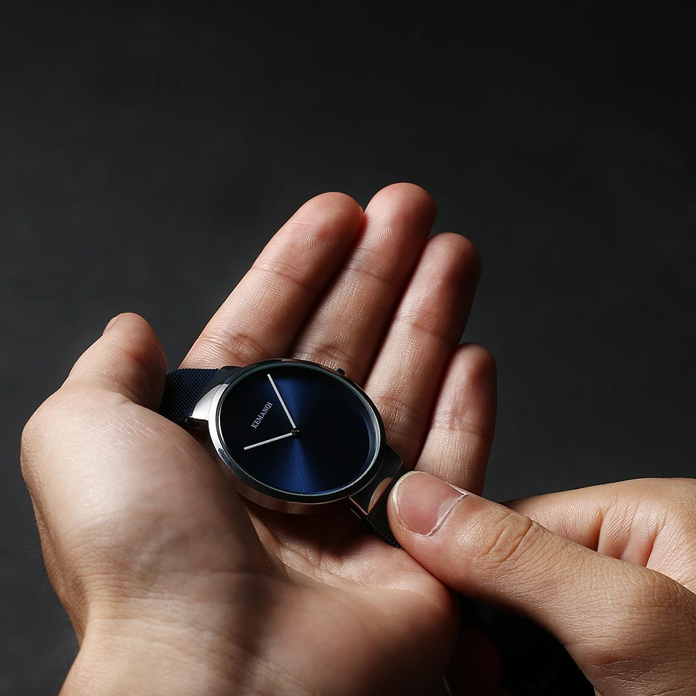 Часы для пар ультратонкие роскошные часы из нержавеющей стали современные