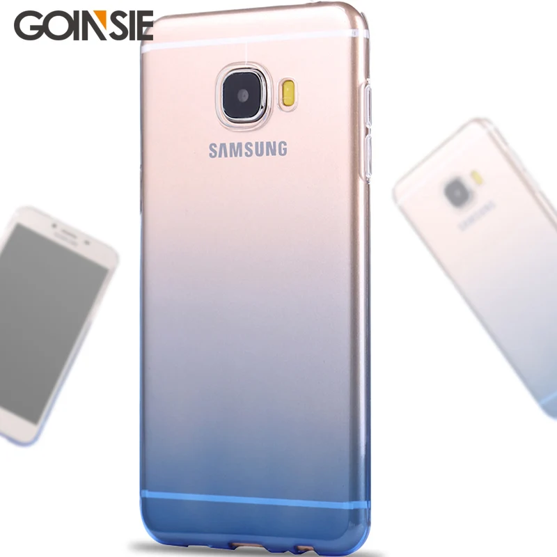 Silicone Soft Phone Cases for Samsung Galaxy C5 / Pro C5000 C5010 Case Cover 5.2 Transparent Gradient Cute Mobile Funda |