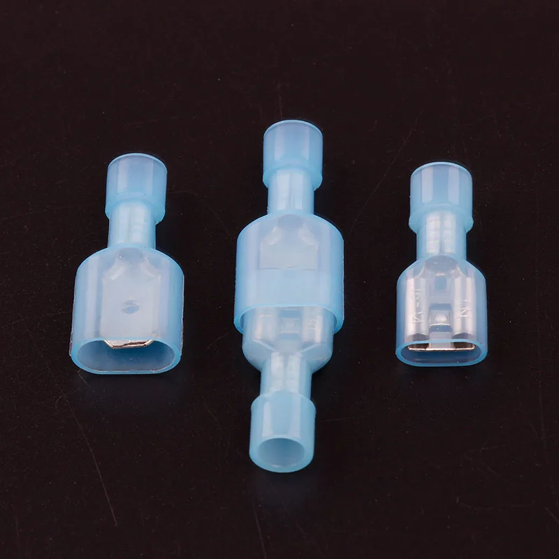 Нейлоновая полностью изолированная синяя обжимная Клемма 50 шт. вилка и гнездо