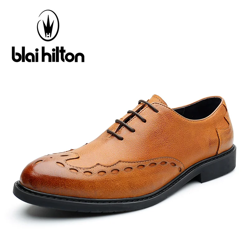 Blai Hilton 2017 Fashion men shoes Genuine Leather Breathable/Comfortable Business Men's Casual Shoes | Обувь