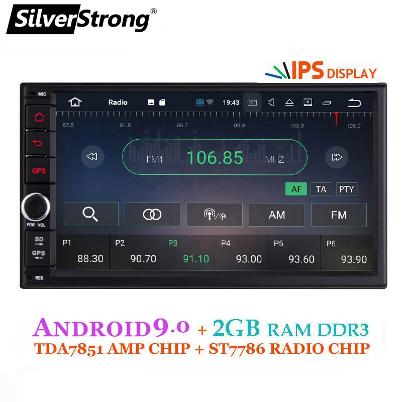 SilverStrong " IPS lcd двойной Din Android9.0 Универсальный 2Din DVD Android автомобильный gps Радио Универсальный 7 дюймов авто стерео 2din 706