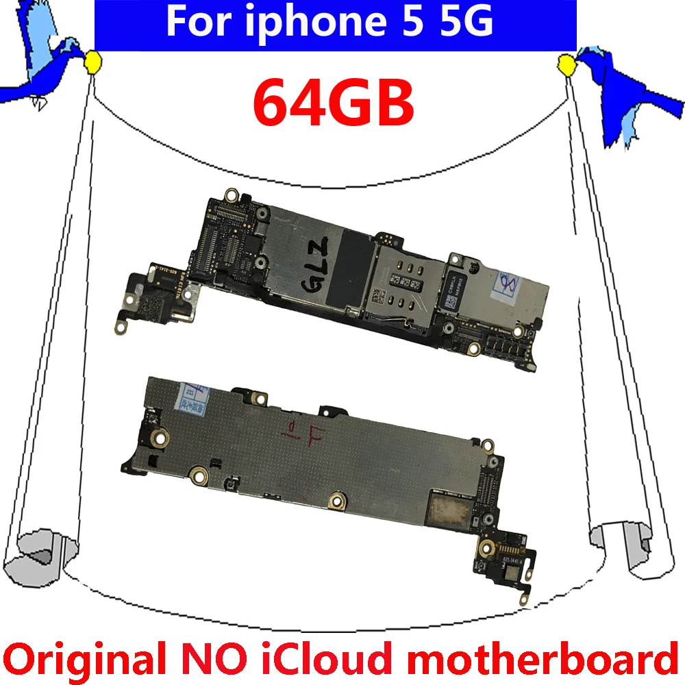 Чистая iCloud для iphone 5 5G 64g оригинальная материнская плата разблокированная система