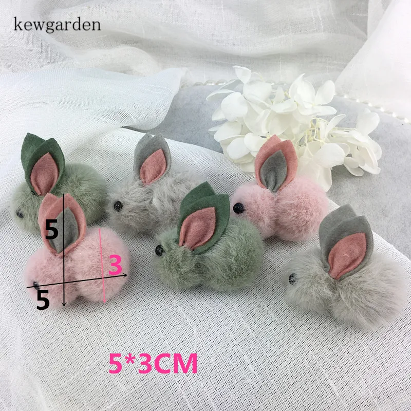 Kewgarden 3*5 см грива плюшевый кролик ручной работы бант аксессуары DIY крафт поставки 5