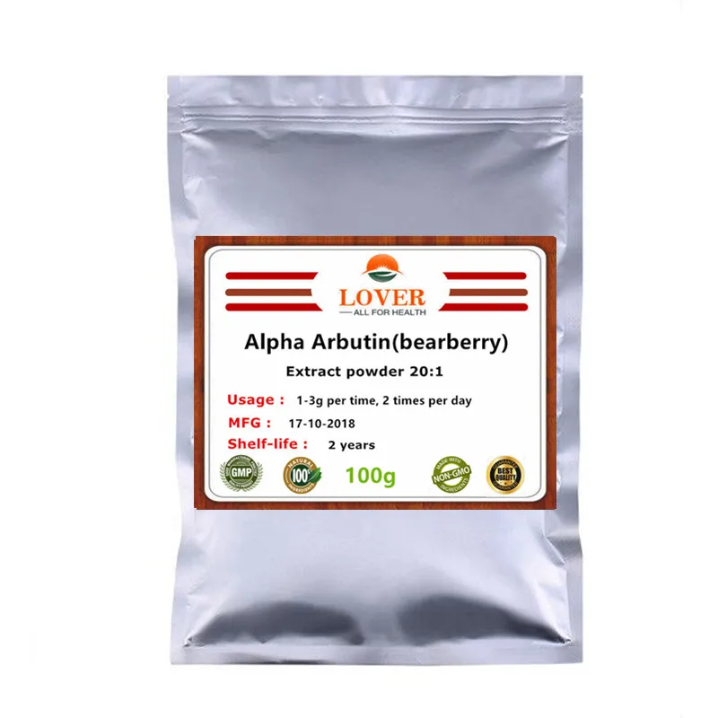 100g Экстракт арбутина-1000 г натуральный Осветление кожи Альфа арбутин, 98%, экстракт Берри, экстракт Берри порошок 100 для отбеливания - Цвет: 100g